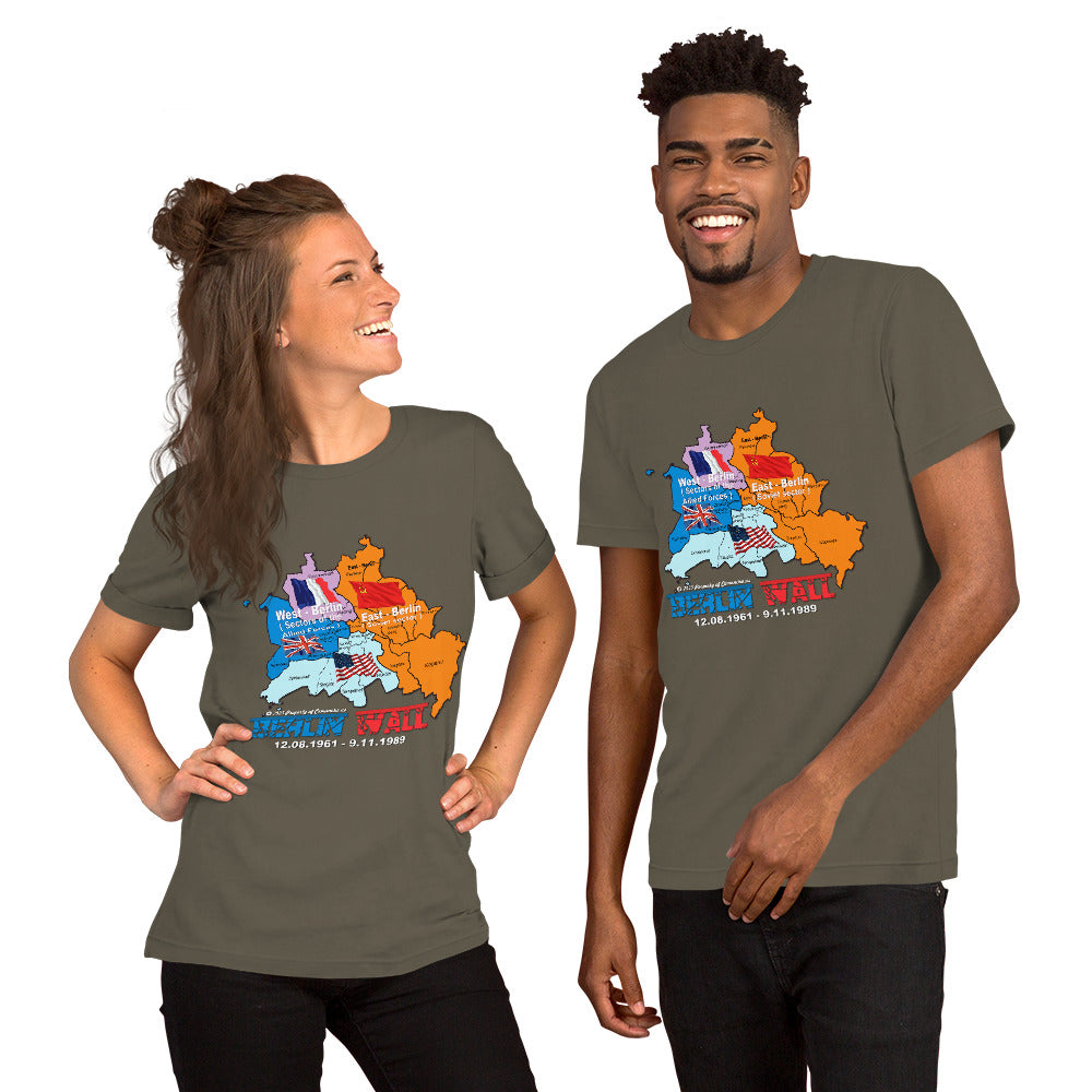 Berlin Wall tee, Berlin Wall gift, Berlin Wall sectors tee,Berlin Wall T-shirt, Comancha Graphics,