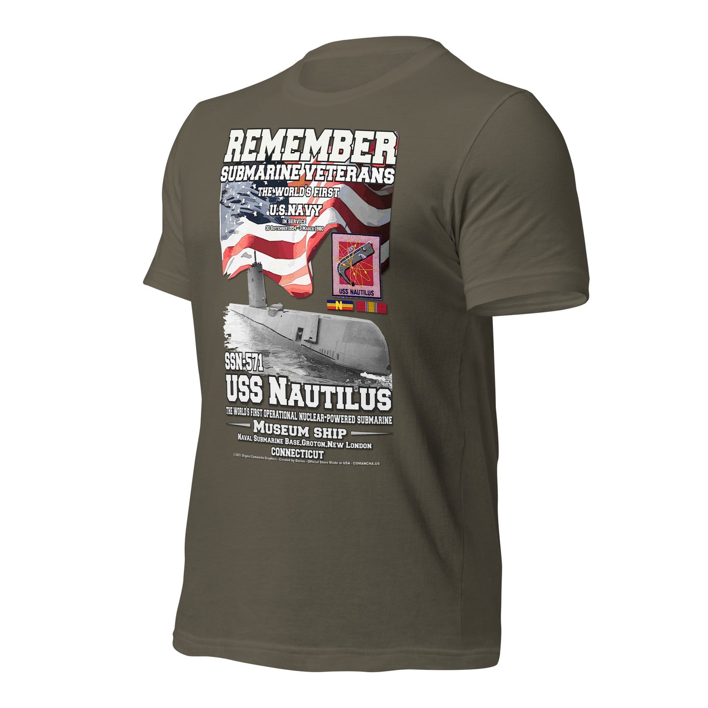 US Navy Submarine tee, USS NAUTILUS SSN-571 t-shirt, US Navy Submarine Veterans T-shirt, Navy Submarine tee, Comancha T-shirt Shop,