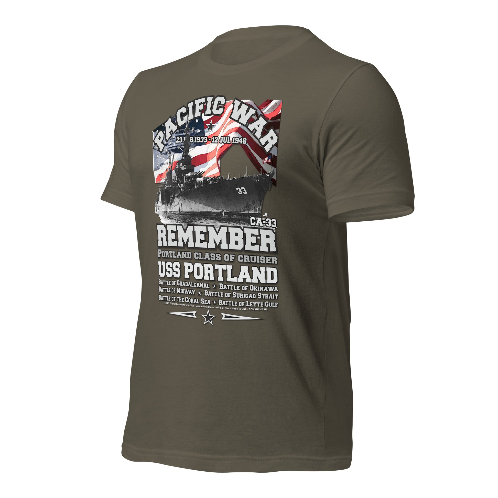 USS PORTLAND t-shirt, US Navy veterans T-shirt, US Navy Cruiser T-shirt, USS PORTLAND CA-33 T-shirt, Comancha,Tees,Midway veterans tee,