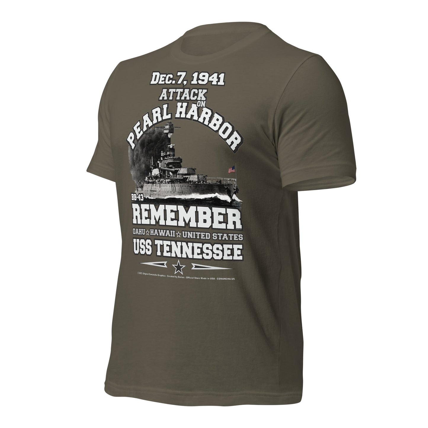 USS TENNESSEE BB-43 US Navy Battleship T-shirt,