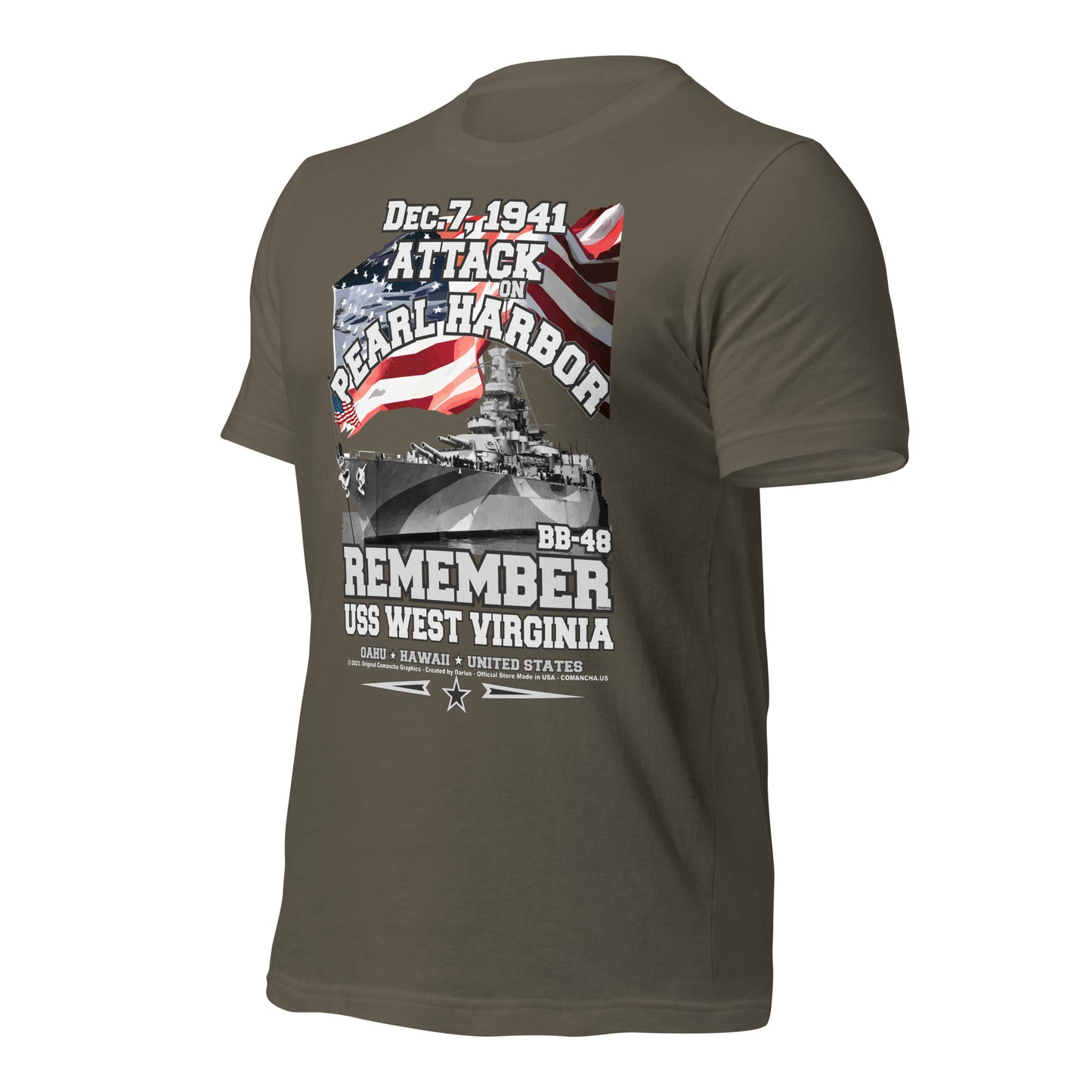 USS WEST VIRGINIA BB-48 t-shirt, Pearl harbor tee, US Navy tee,comancha, US Navy Battleship Veterans T-shirt, USS WEST VIRGINIA T-shirt,