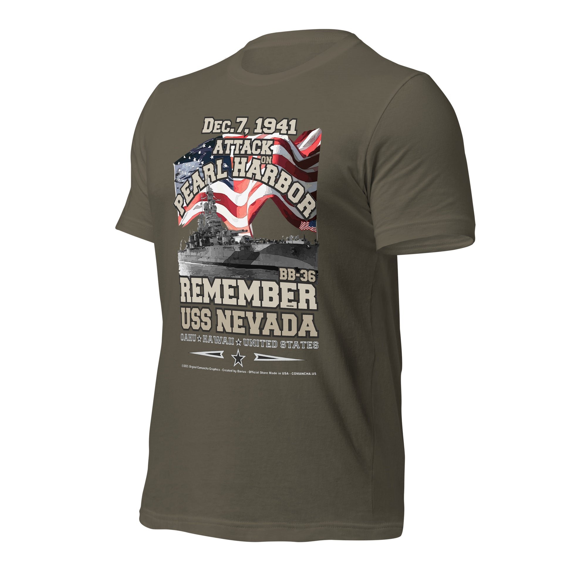 USS NEVADA t-shirt,Navy T-shirts, US Navy Battleship Veterans T-shirt, USS NEVADA BB-36 T-shirt, Comancha Graphics,Comancha tees,