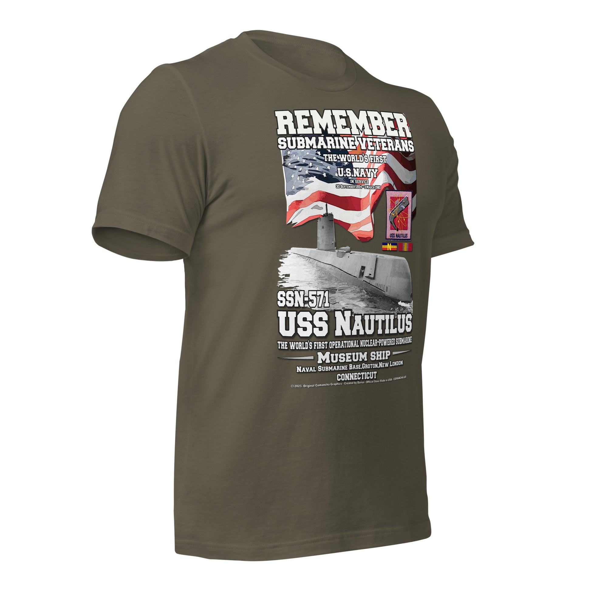US Navy Submarine tee, USS NAUTILUS SSN-571 t-shirt, US Navy Submarine Veterans T-shirt, Navy Submarine tee, Comancha T-shirt Shop,