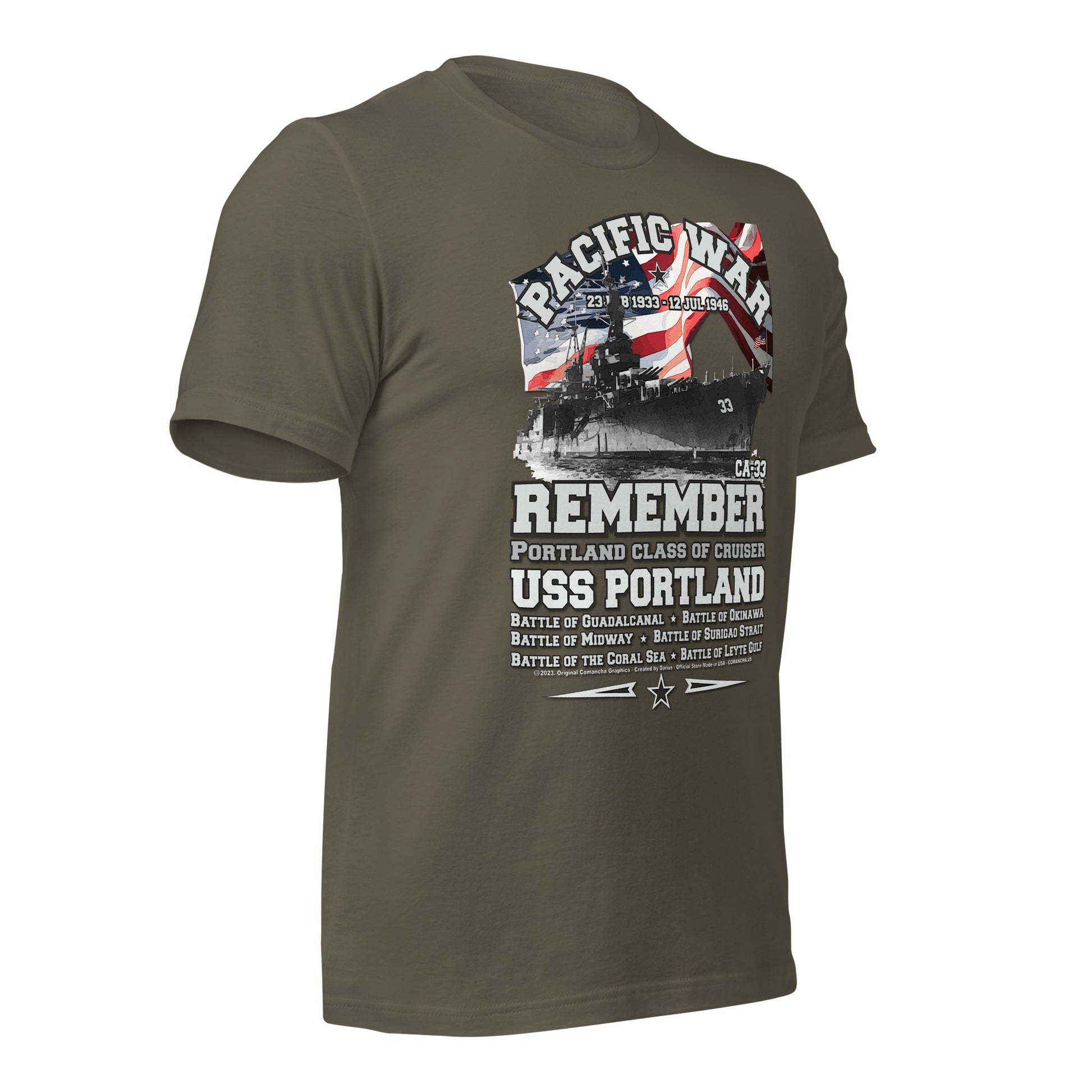 USS PORTLAND t-shirt, US Navy veterans T-shirt, US Navy Cruiser T-shirt, USS PORTLAND CA-33 T-shirt, Comancha,Tees,Midway veterans tee,