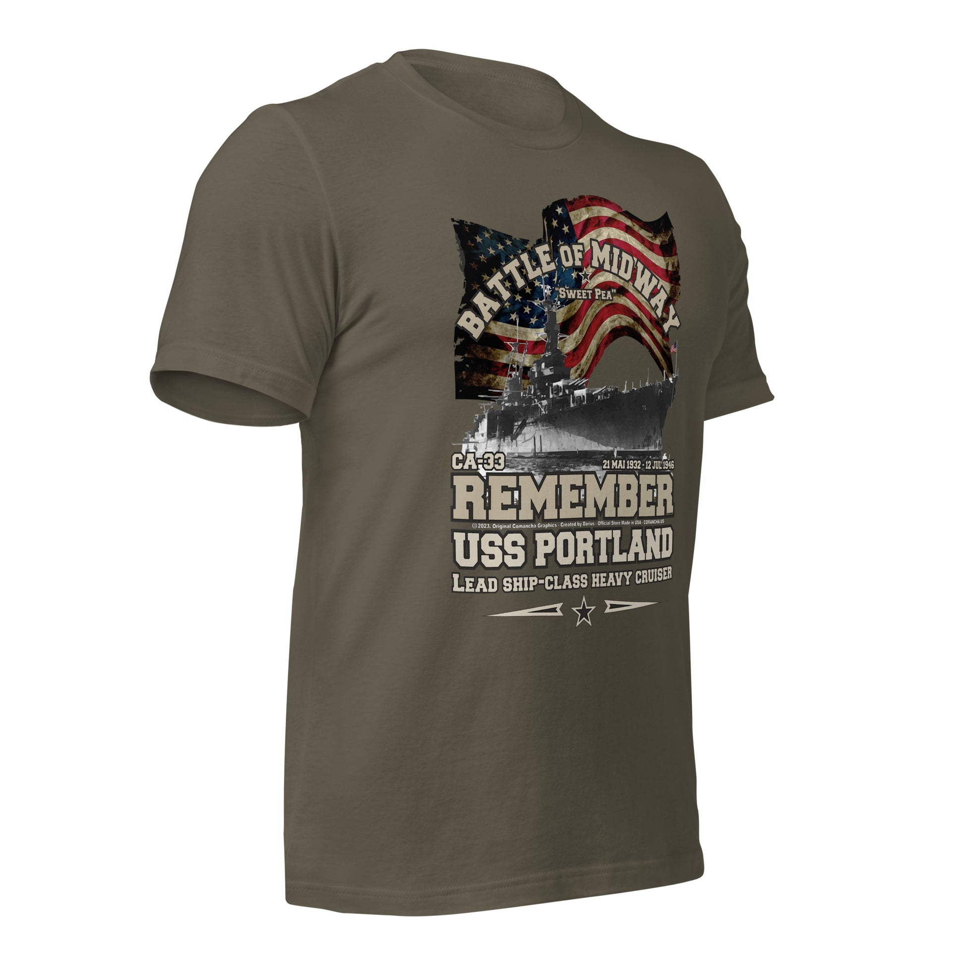 USS PORTLAND t-shirt, US Navy veterans T-shirt, US Navy Cruiser T-shirt, USS PORTLAND CA-33 T-shirt, Comancha,Tees,Midway veterans tee,