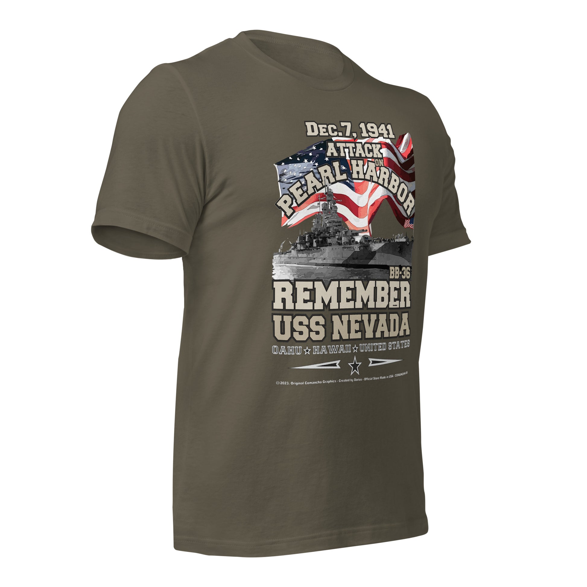 USS NEVADA t-shirt,Navy T-shirts, US Navy Battleship Veterans T-shirt, USS NEVADA BB-36 T-shirt, Comancha Graphics,Comancha tees,