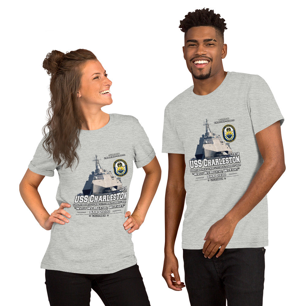 USS CHARLESTON tee,USS CHARLESTON LCS-18 Tee, US Littoral Combat Ship Veterans T-shirts, Comancha T-shirts,