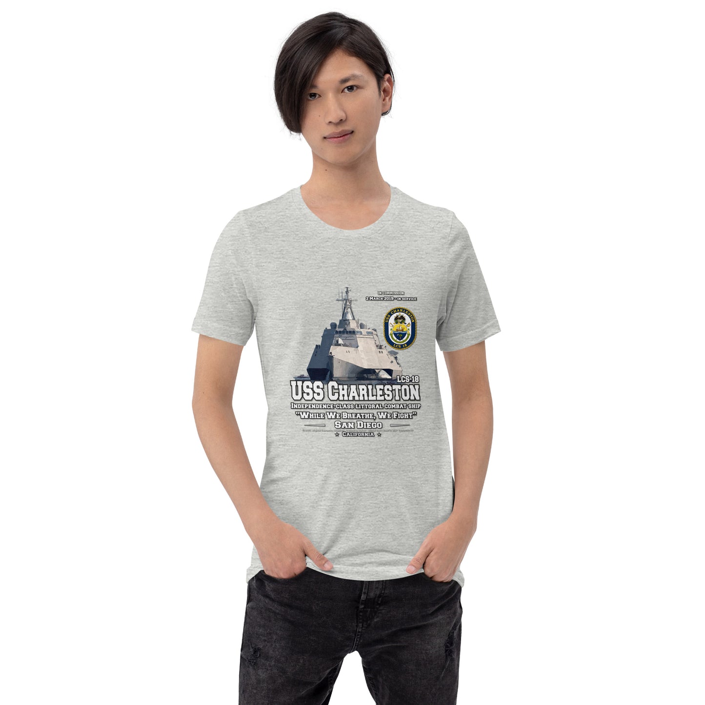 USS CHARLESTON tee,USS CHARLESTON LCS-18 Tee, US Littoral Combat Ship Veterans T-shirts, Comancha T-shirts,