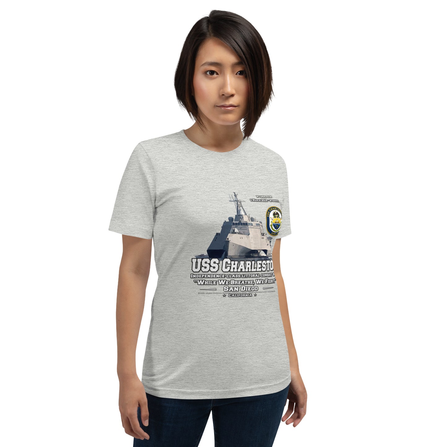 USS CHARLESTON tee,USS CHARLESTON LCS-18 Tee, US Littoral Combat Ship Veterans T-shirts, Comancha T-shirts,