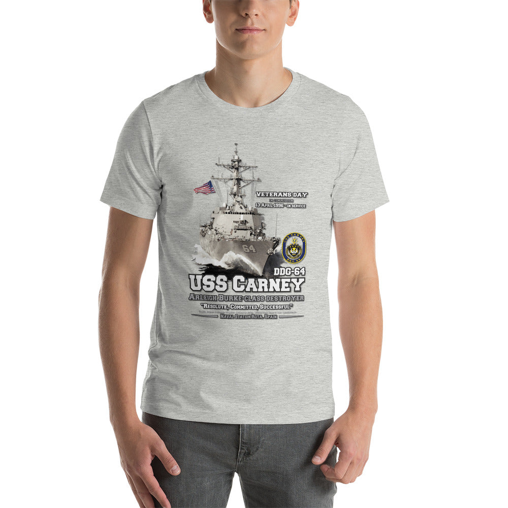 USS CARNEY DDG-64 t-shirt, USS CARNEY t-shirt, Destroyer Veterans Tee, Comancha Navy Tee, T-shirt shop,