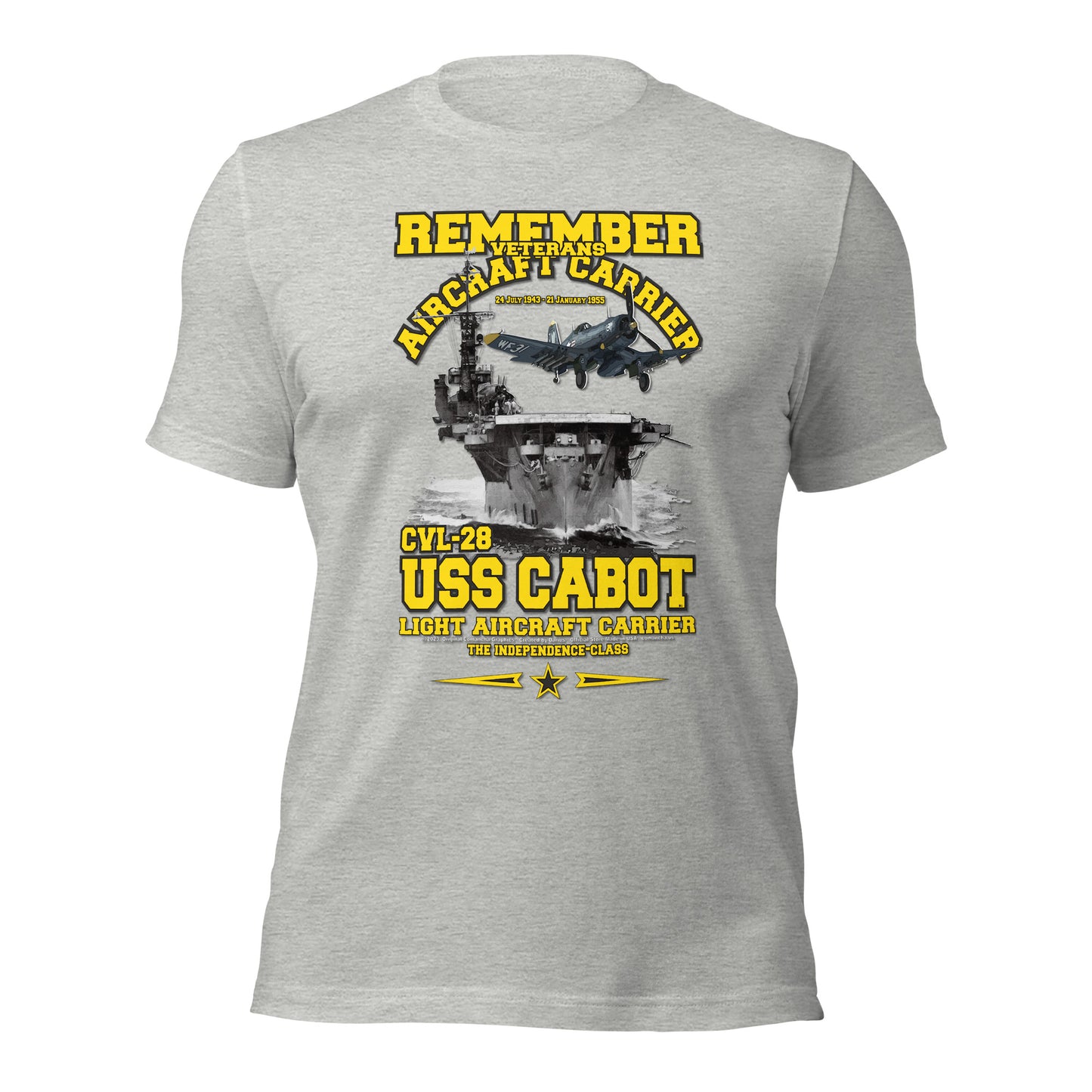 USS CABOT CVL-28 t-shirt, USS CABOT t-shirt, Aircraft Carrier Veterans Tee, Navy Vetrans Tee, T-shirt Store,
