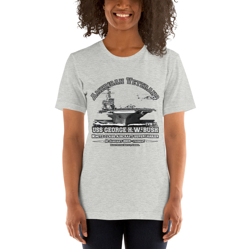 USS GEORGE BUSH t-shirt,USS GEORGE BUSH CVN-77 t-shirt,Aircraft Carrier Veterans Unisex t-shirt, Navy Veterans T-shirts,