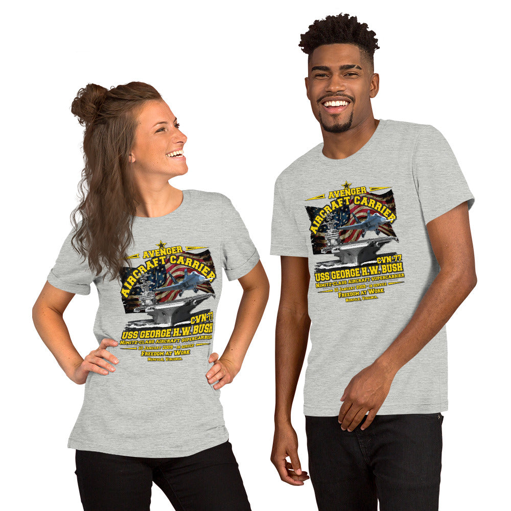 USS GEORGE BUSH t-shirt,USS GEORGE BUSH CVN-77 t-shirt,Aircraft Carrier Veterans Unisex t-shirt, Navy Veterans T-shirts,