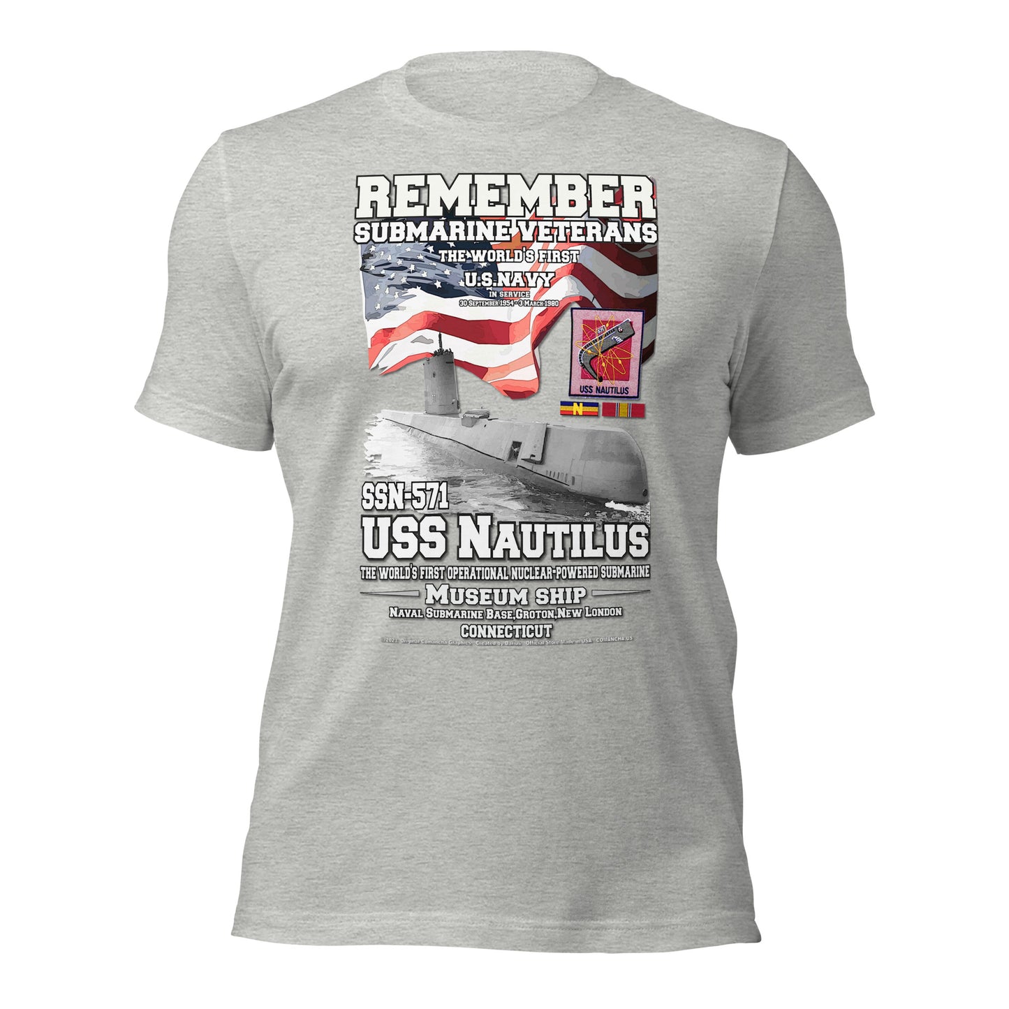 US Navy Submarine tee, USS NAUTILUS SSN-571 t-shirt, US Navy Submarine Veterans T-shirt, Navy Submarine tee, Comancha T-shirt Shop,