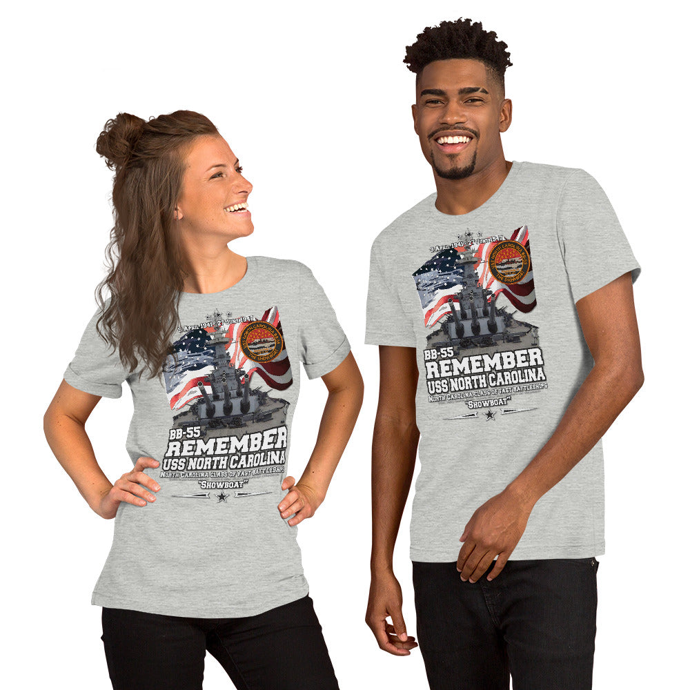 USS NORTH CAROLINA BB-55 t-shirt, US Navy Veterans T-shirt, US Navy Battleship T-shirt, USS NORTH CAROLINA Battleship T-shirt, Comancha Graphics,