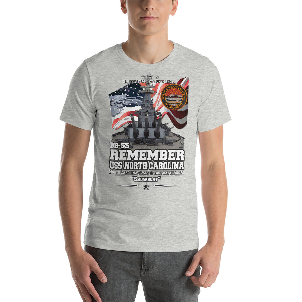 USS NORTH CAROLINA BB-55 t-shirt, US Navy Veterans T-shirt, US Navy Battleship T-shirt, USS NORTH CAROLINA Battleship T-shirt, Comancha Graphics,