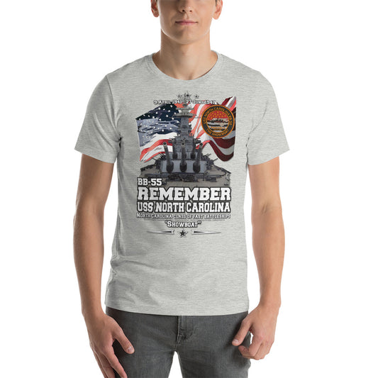 USS NORTH CAROLINA BB-55 t-shirt, US Navy Veterans T-shirt, US Navy Battleship T-shirt, USS NORTH CAROLINA Battleship T-shirt, Comancha Graphics,