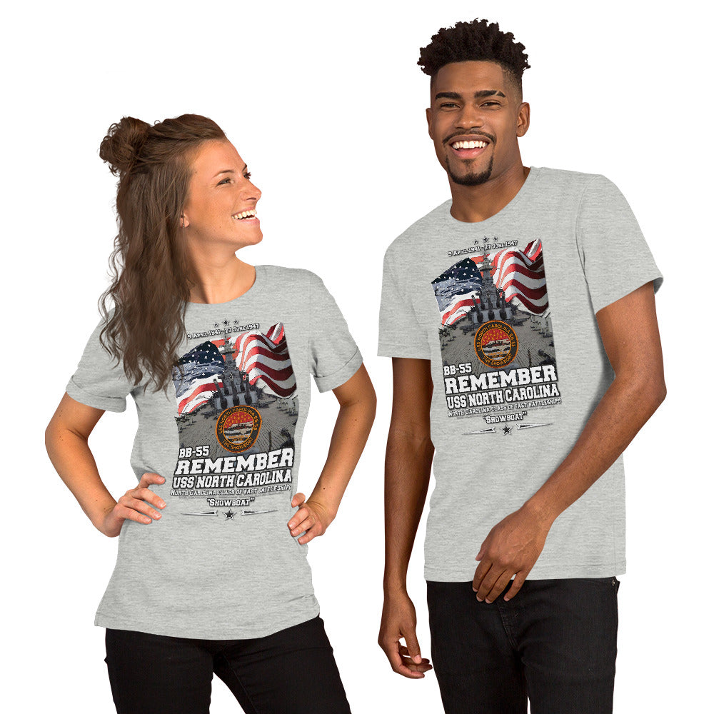 USS NORTH CAROLINA BB-55 t-shirt, US Navy Veterans T-shirt, US Navy Battleship T-shirt, USS NORTH CAROLINA Battleship T-shirt, Comancha Graphics,