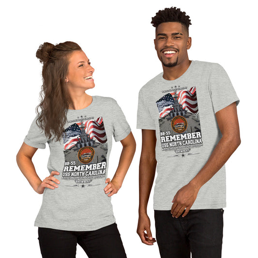 USS NORTH CAROLINA BB-55 t-shirt, US Navy Veterans T-shirt, US Navy Battleship T-shirt, USS NORTH CAROLINA Battleship T-shirt, Comancha Graphics,