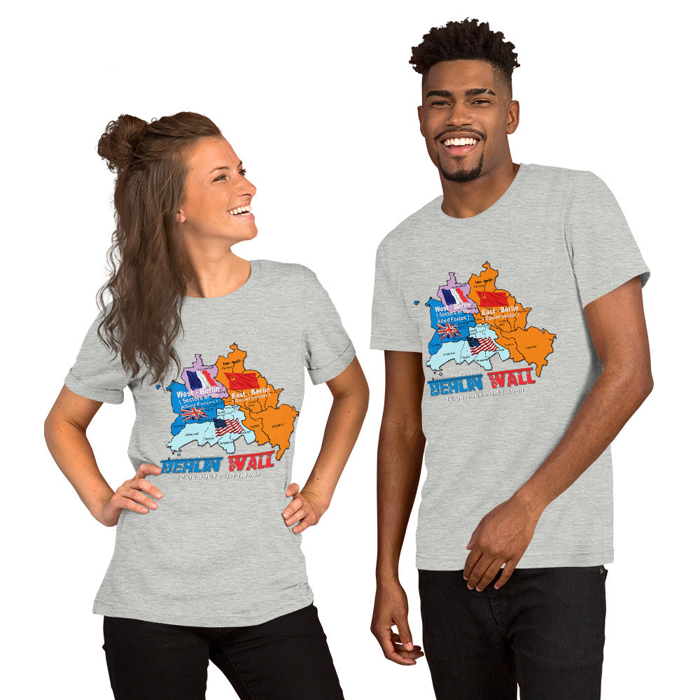 Berlin Wall tee, Berlin Wall gift, Berlin Wall sectors tee,Berlin Wall T-shirt, Comancha Graphics,