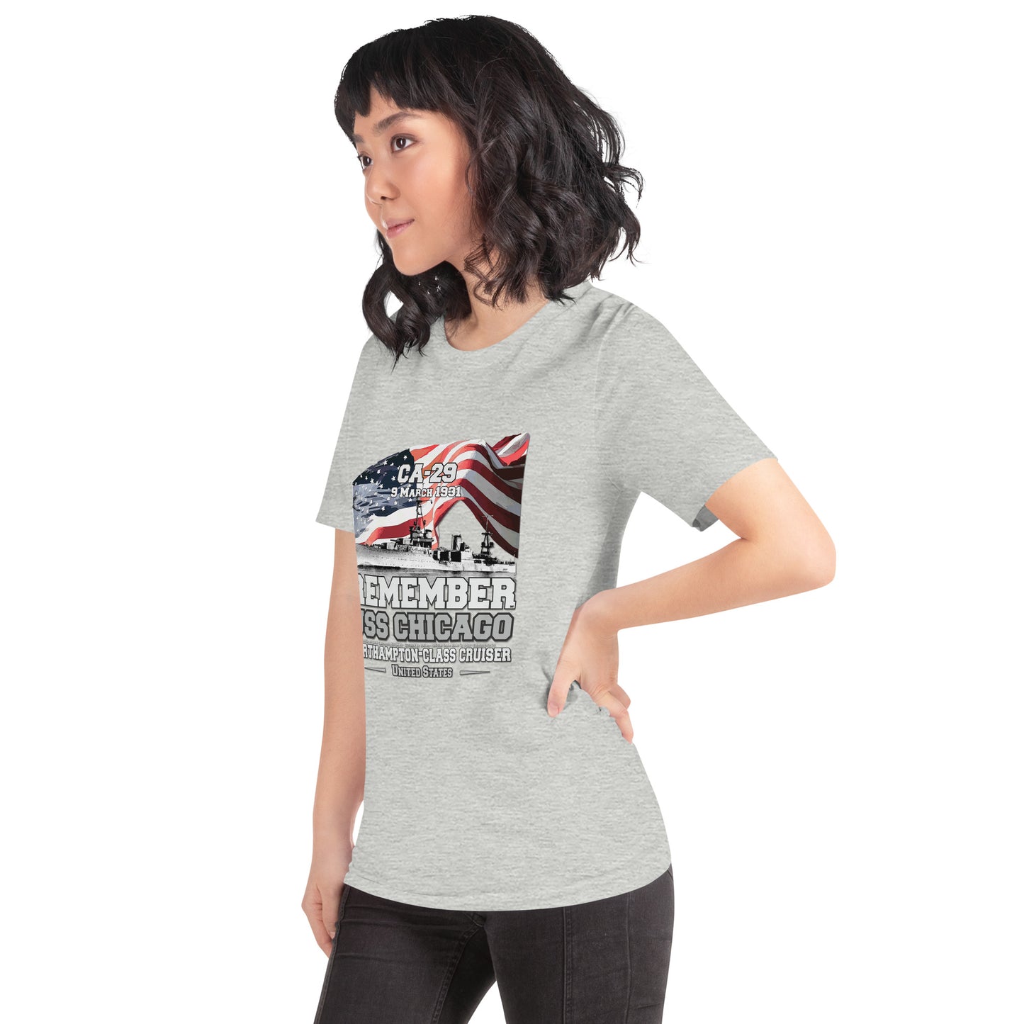 USS CHICAGO tee,USS CHICAGO CA-29 Tee, US Cruiser Veterans T-shirts, Comancha Navy T-shirts,