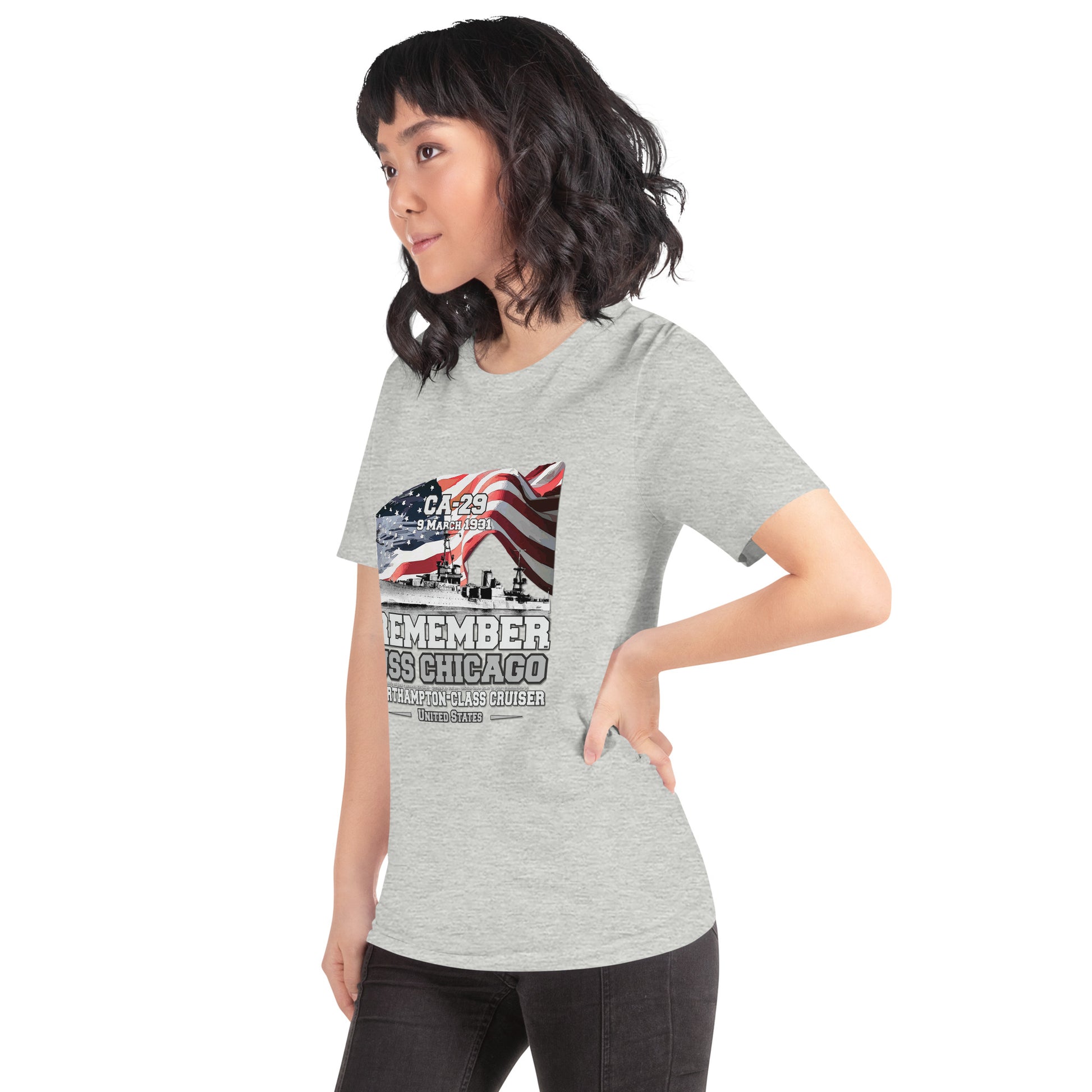 USS CHICAGO tee,USS CHICAGO CA-29 Tee, US Cruiser Veterans T-shirts, Comancha Navy T-shirts,