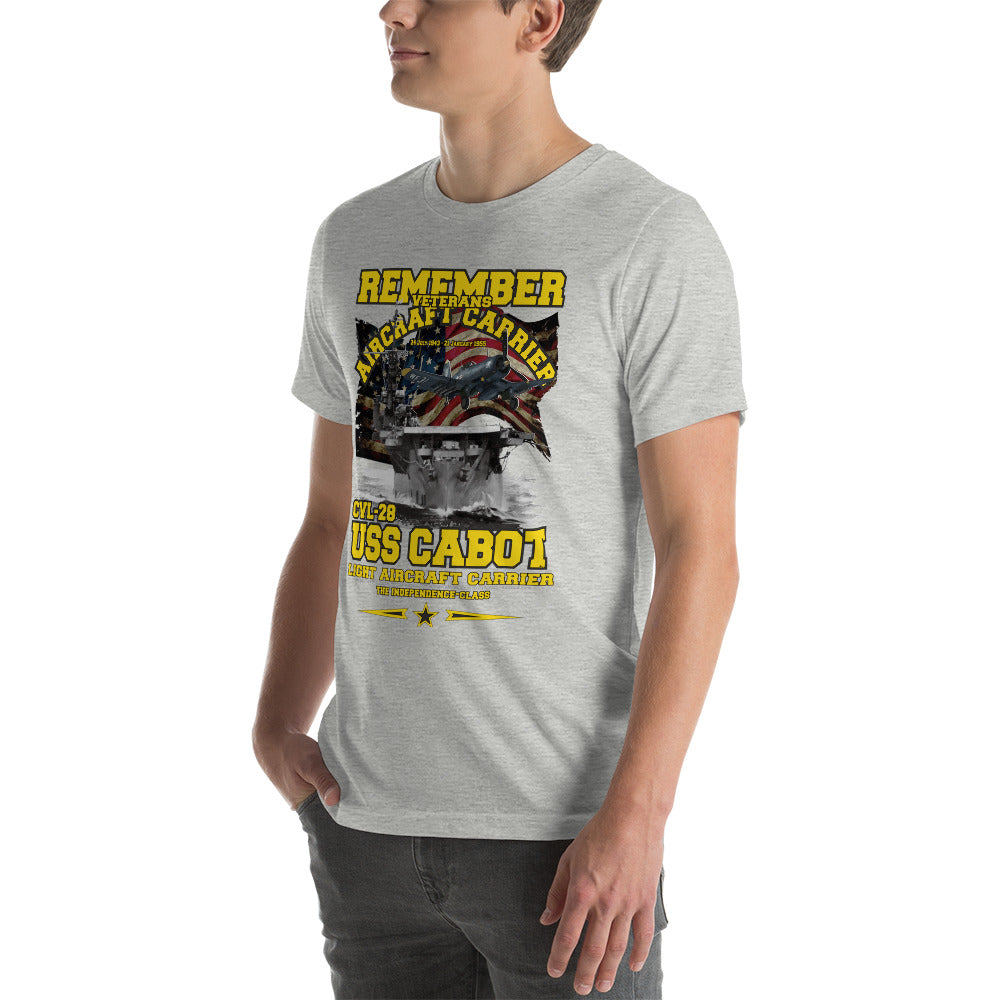 USS CABOT CVL-28 t-shirt, USS CABOT t-shirt, Aircraft Carrier Veterans Tee, Navy Veterans Tee,