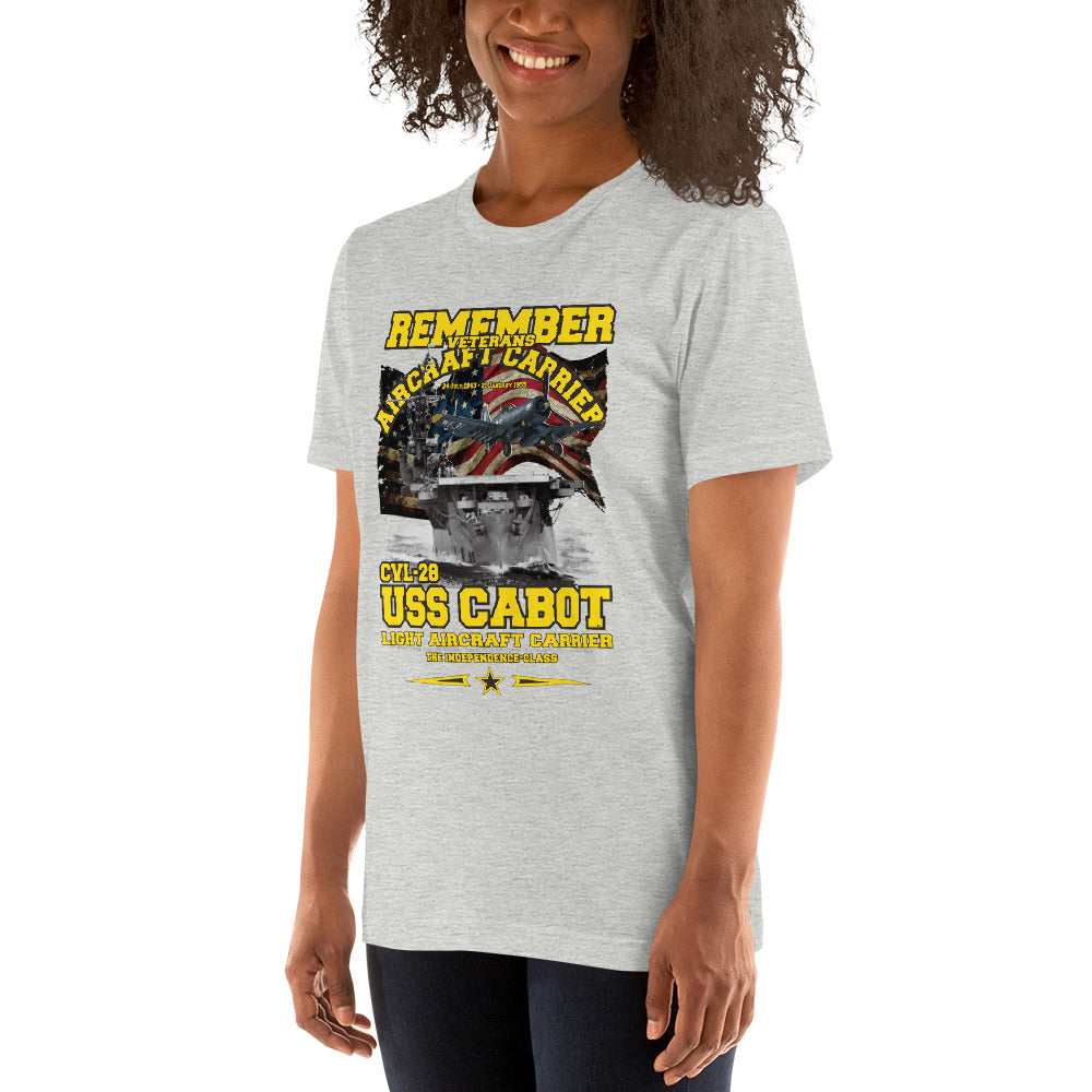 USS CABOT CVL-28 t-shirt, USS CABOT t-shirt, Aircraft Carrier Veterans Tee, Navy Veterans Tee,