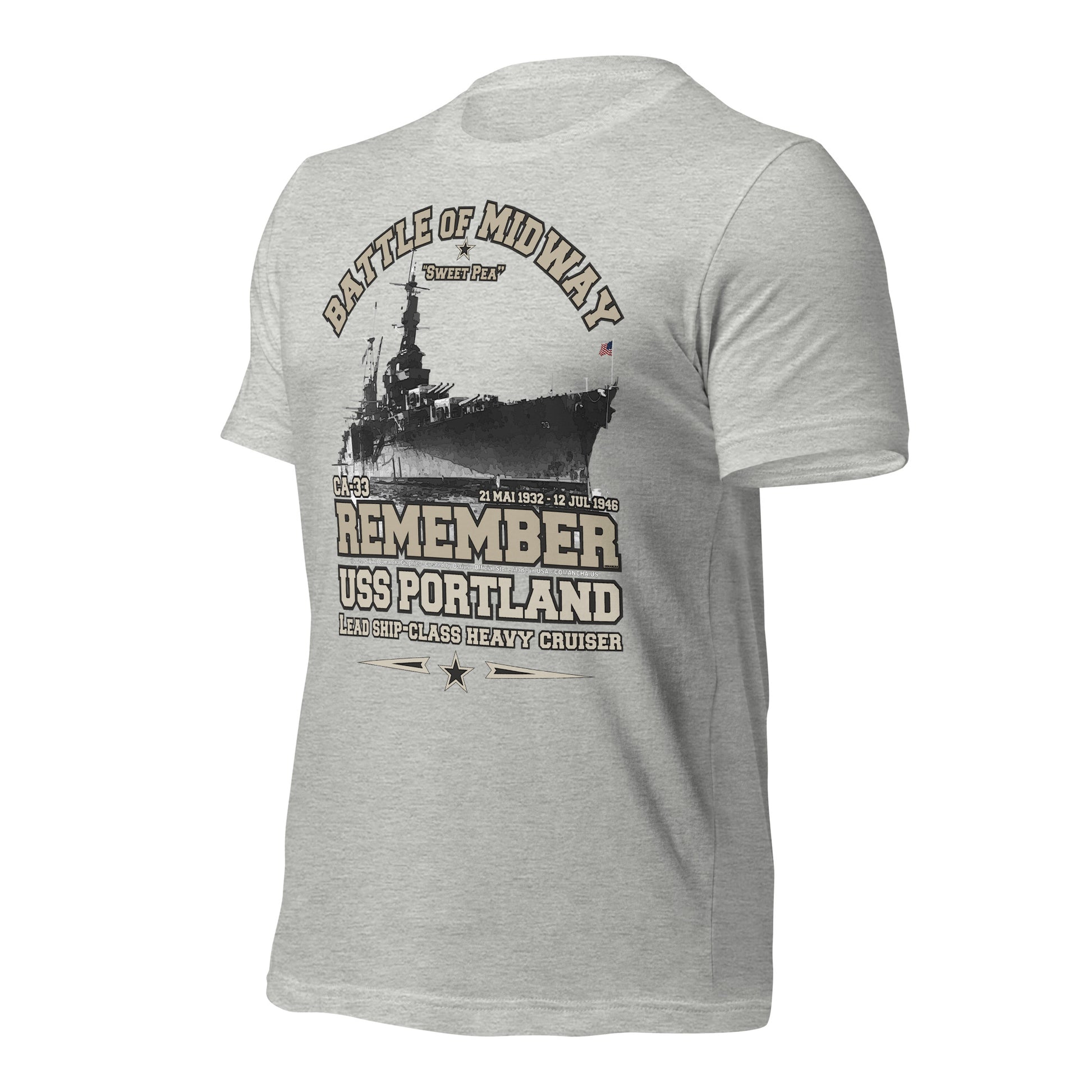 USS PORTLAND t-shirt, US Navy veterans T-shirt, US Navy Cruiser T-shirt, USS PORTLAND CA-33 T-shirt, Comancha,Tees,Midway veterans tee,
