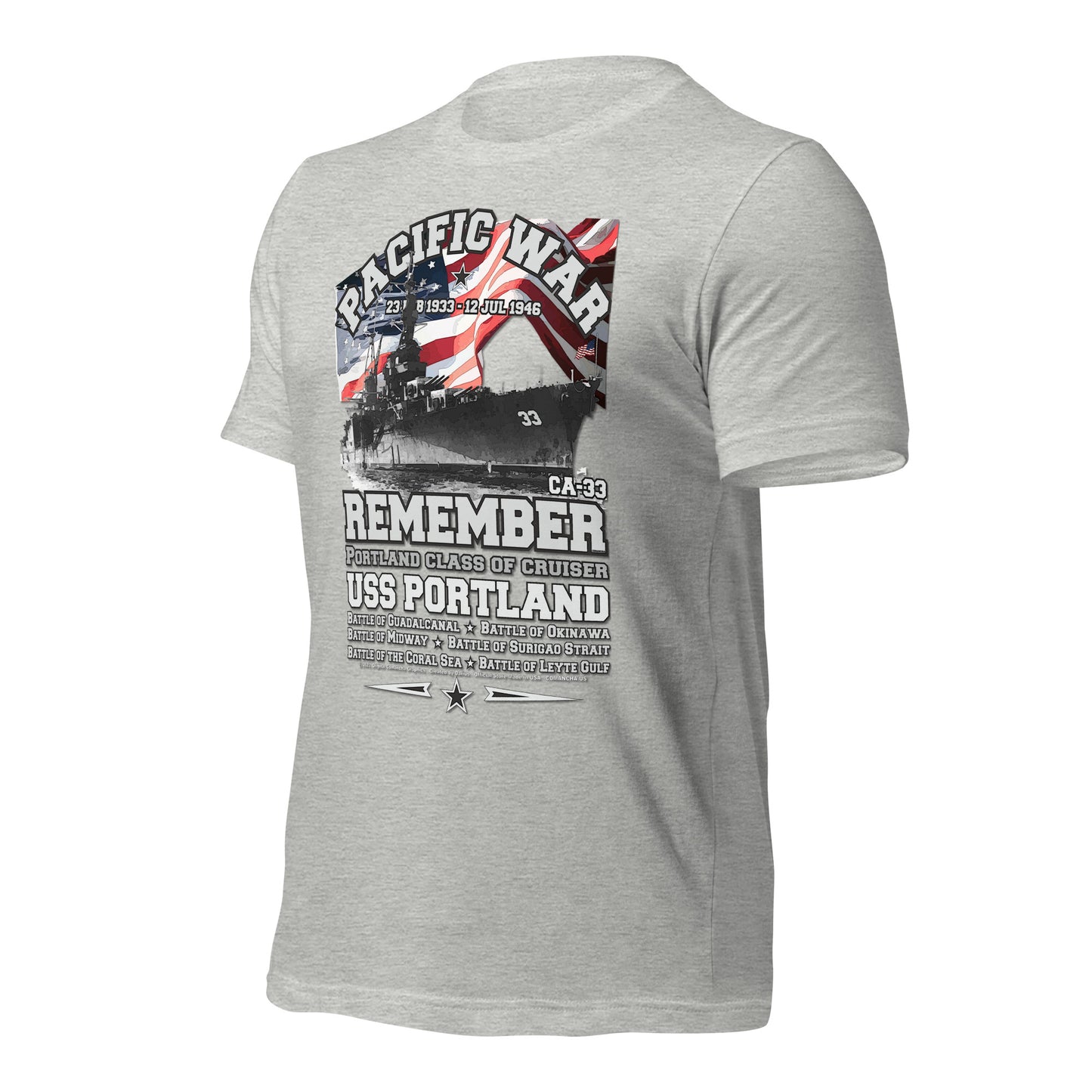USS PORTLAND t-shirt, US Navy veterans T-shirt, US Navy Cruiser T-shirt, USS PORTLAND CA-33 T-shirt, Comancha,Tees,Midway veterans tee,