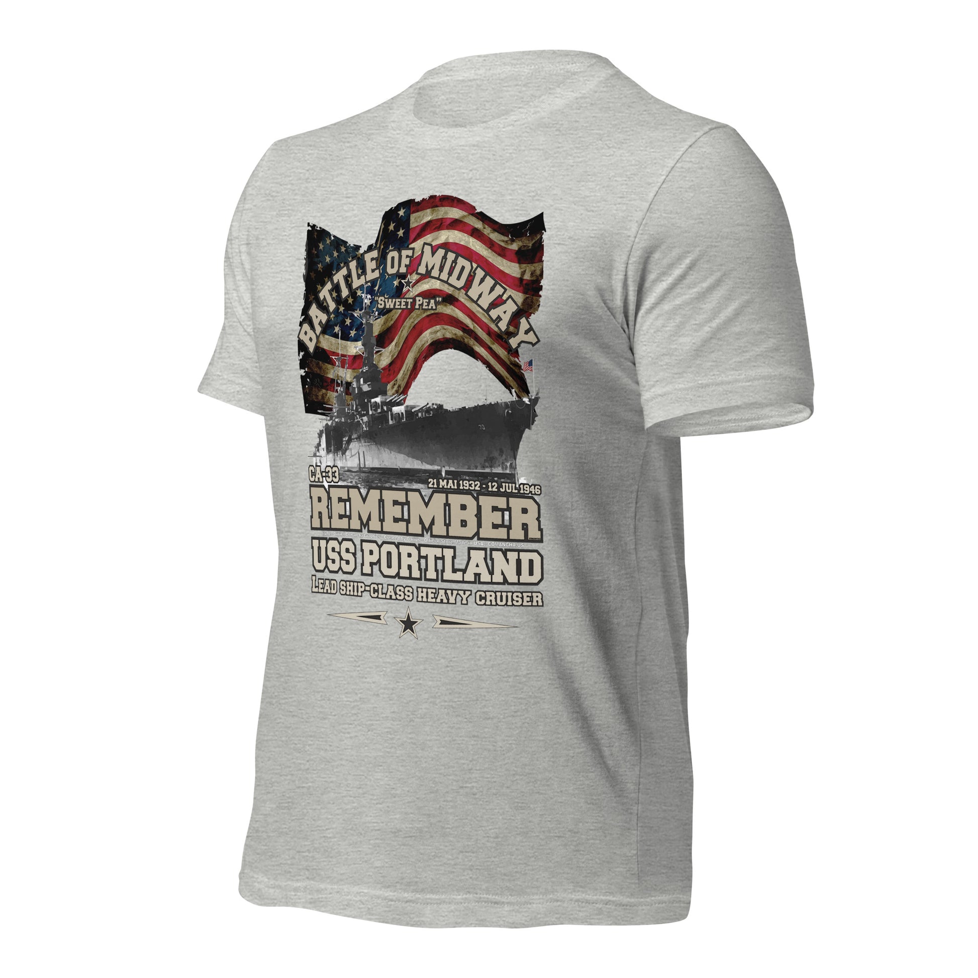 USS PORTLAND t-shirt, US Navy veterans T-shirt, US Navy Cruiser T-shirt, USS PORTLAND CA-33 T-shirt, Comancha,Tees,Midway veterans tee,