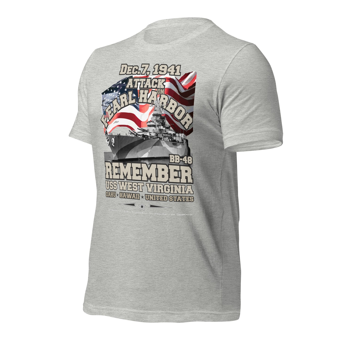 USS WEST VIRGINIA BB-48 US Navy Battleship Veterans T-shirt,