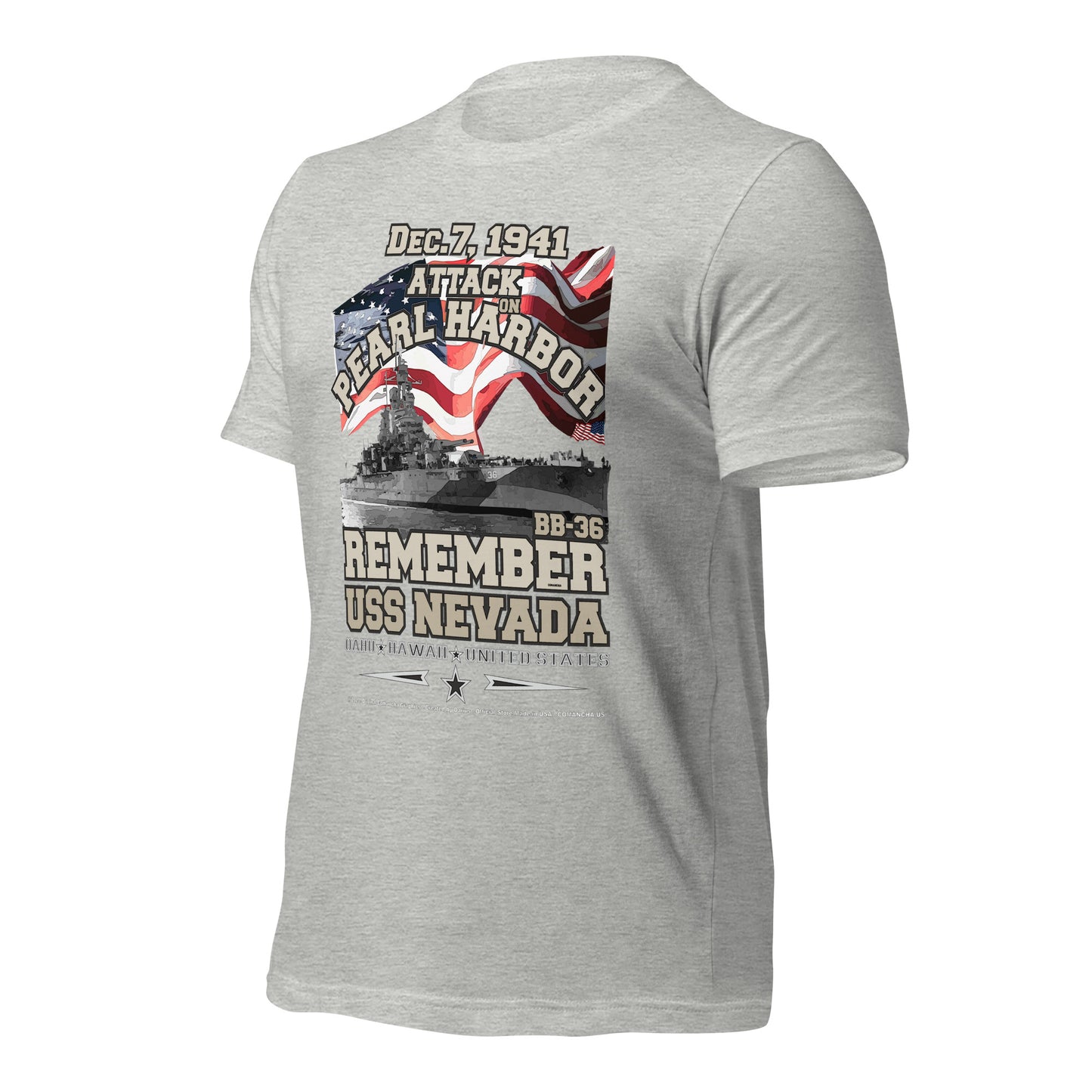 USS NEVADA t-shirt,Navy T-shirts, US Navy Battleship Veterans T-shirt, USS NEVADA BB-36 T-shirt, Comancha Graphics,Comancha tees,