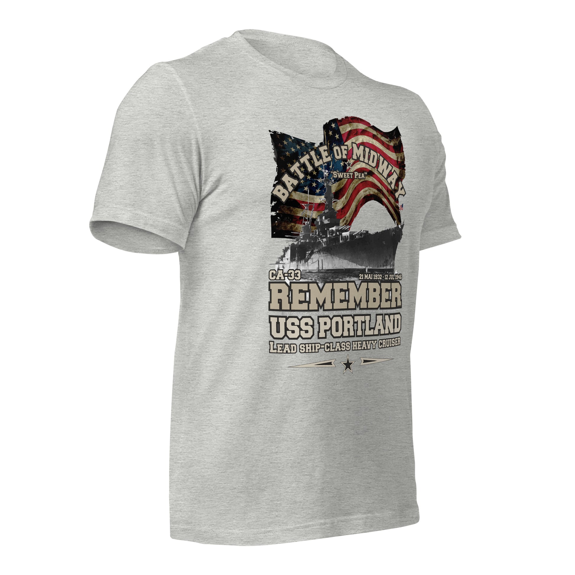 USS PORTLAND t-shirt, US Navy veterans T-shirt, US Navy Cruiser T-shirt, USS PORTLAND CA-33 T-shirt, Comancha,Tees,Midway veterans tee,