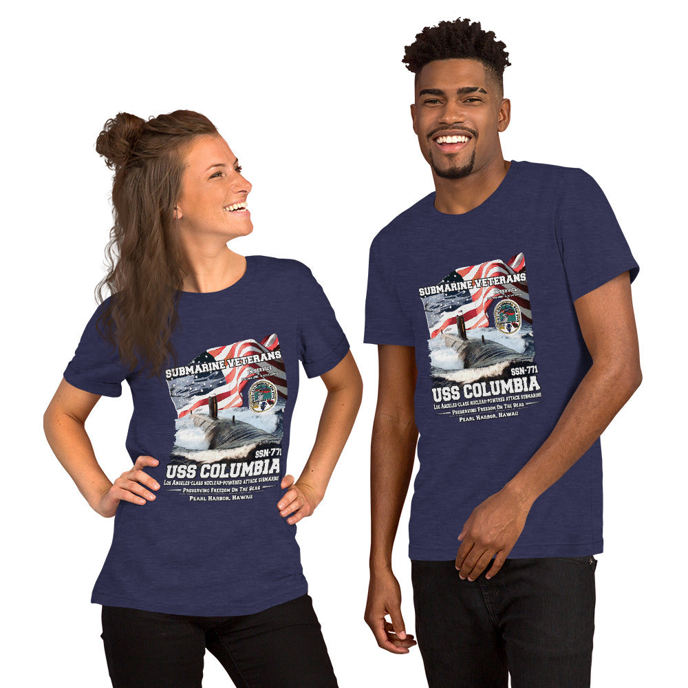 USS COLUMBIA SSN-771 t-shirt, Submarine Veterans Unisex t-shirt, Comancha Navy T-shirts,