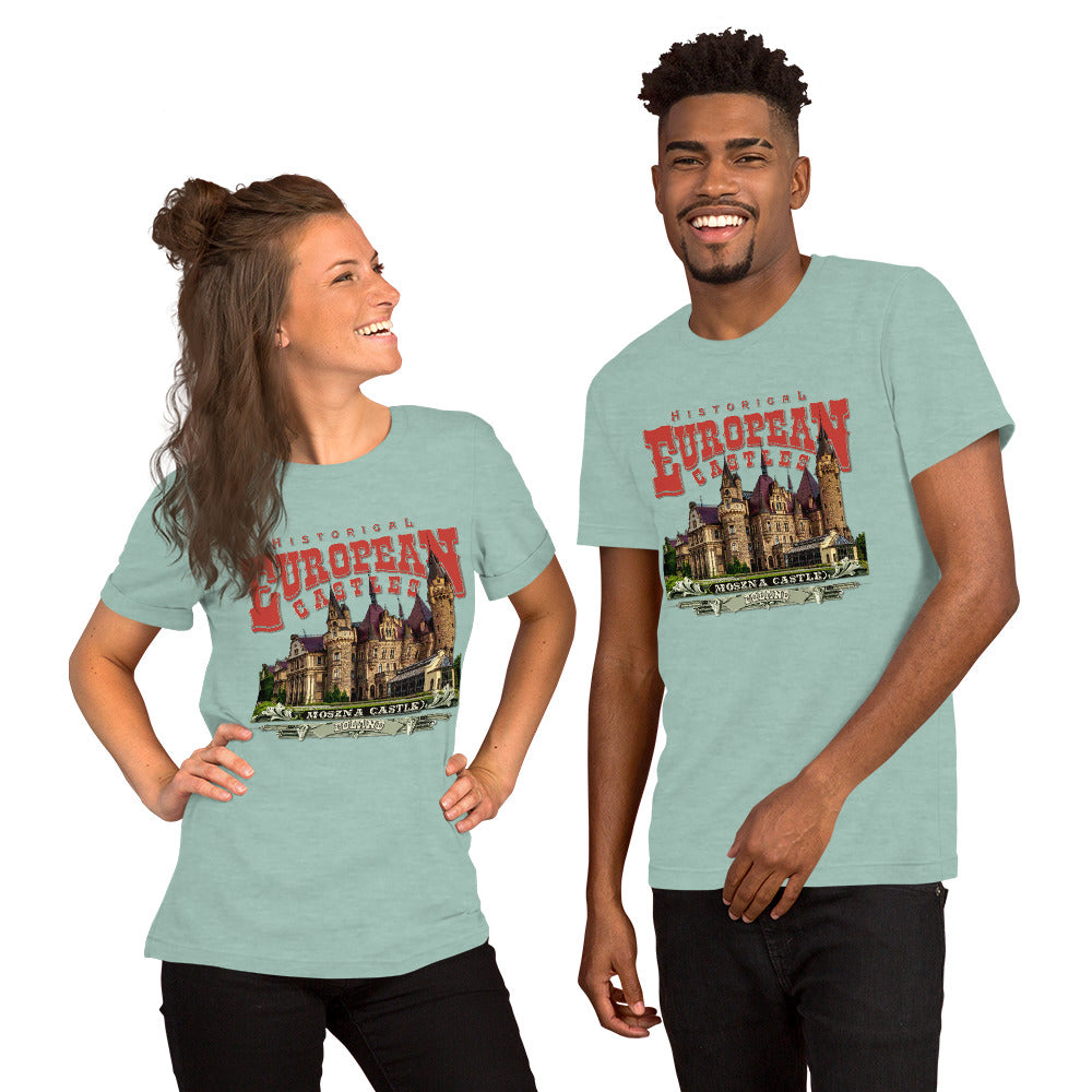 zamek Moszna koszulka, koszulka zamek Moszna,zamek Moszna t-shirt,Moszna zamek Polskie Zamki T-shirt, Comancha Graphics,