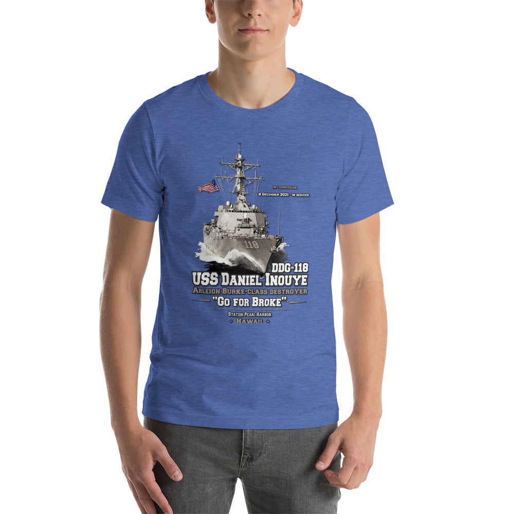USS DANIEL INOUYE DDG-118 t-shirt, Destroyer Veterans Unisex t-shirt, Comancha Navy Tees Store,