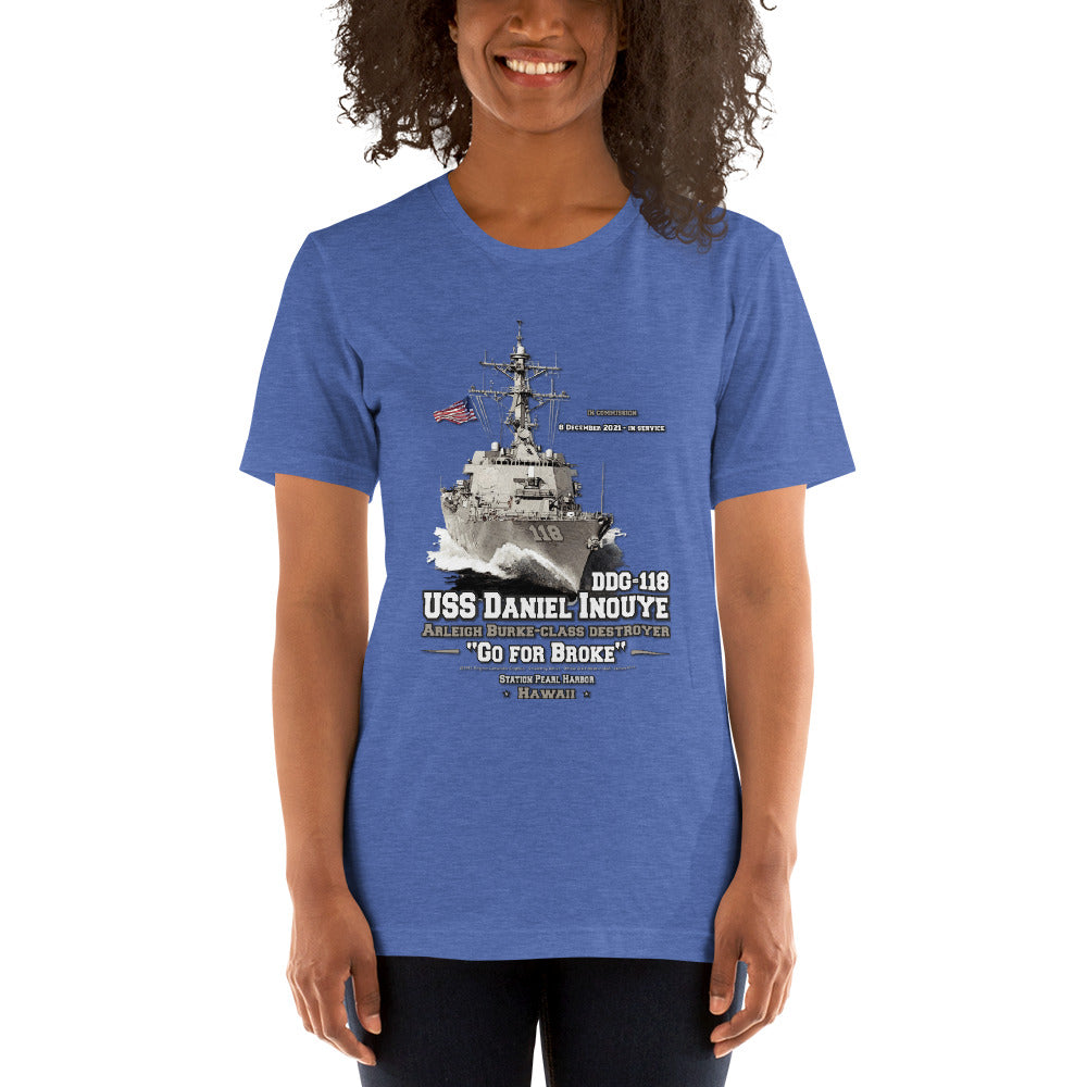 USS DANIEL INOUYE DDG-118 t-shirt, Destroyer Veterans Unisex t-shirt, Comancha Navy Tees Store,