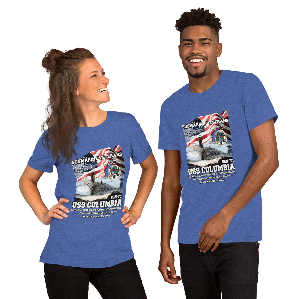 USS COLUMBIA SSN-771 t-shirt, Submarine Veterans Unisex t-shirt, Comancha Navy T-shirts,
