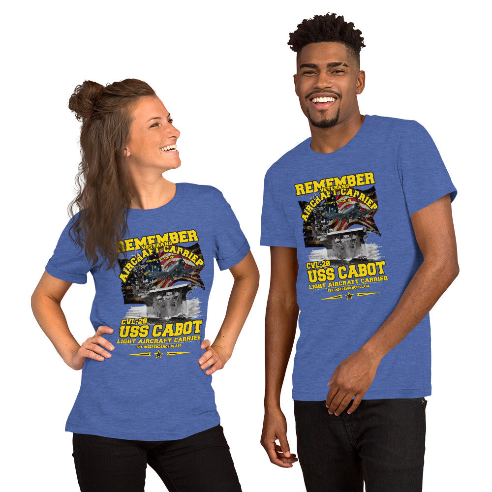 USS CABOT CVL-28 t-shirt, USS CABOT t-shirt, Aircraft Carrier Veterans Tee, Navy Veterans Tee,