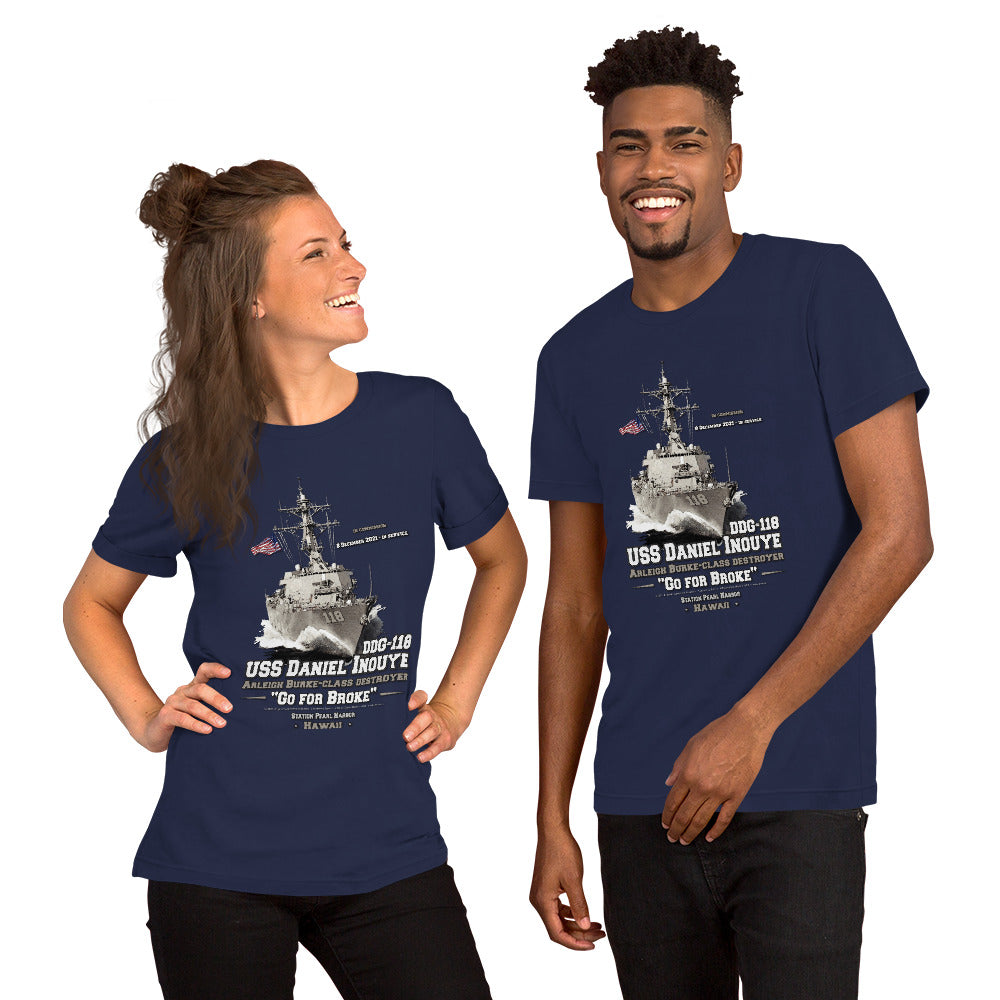 USS DANIEL INOUYE DDG-118 t-shirt, Destroyer Veterans Unisex t-shirt, Comancha Navy Tees Store,
