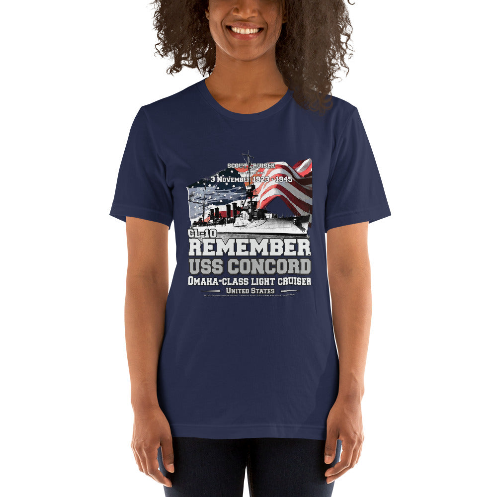 USS CONCORD t-shirt,USS CONCORD CL-10 t-shirt, US Light Cruiser Veterans T-Shirt, Comancha T-shirt,