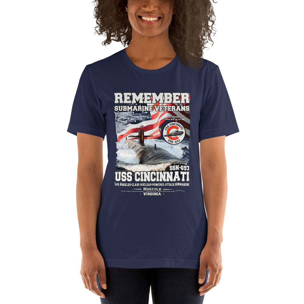 USS CINCINNATI SSN-693 T-shirt, USS CINCINNATI T-shirt, USS SSN-693 Submarine Veterans T-shirts, Comancha T-shirts,