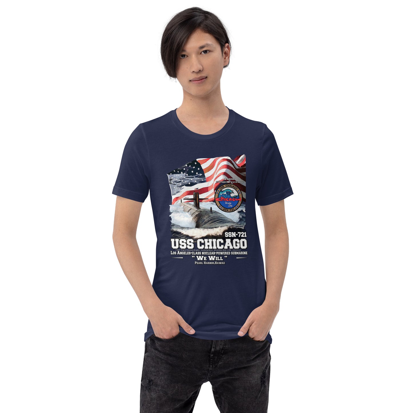 USS CHICAGO tee,USS CHICAGO SSN-721 T-shirt, US Submarine Veterans T-shirts, Comancha Submarine T-shirts,