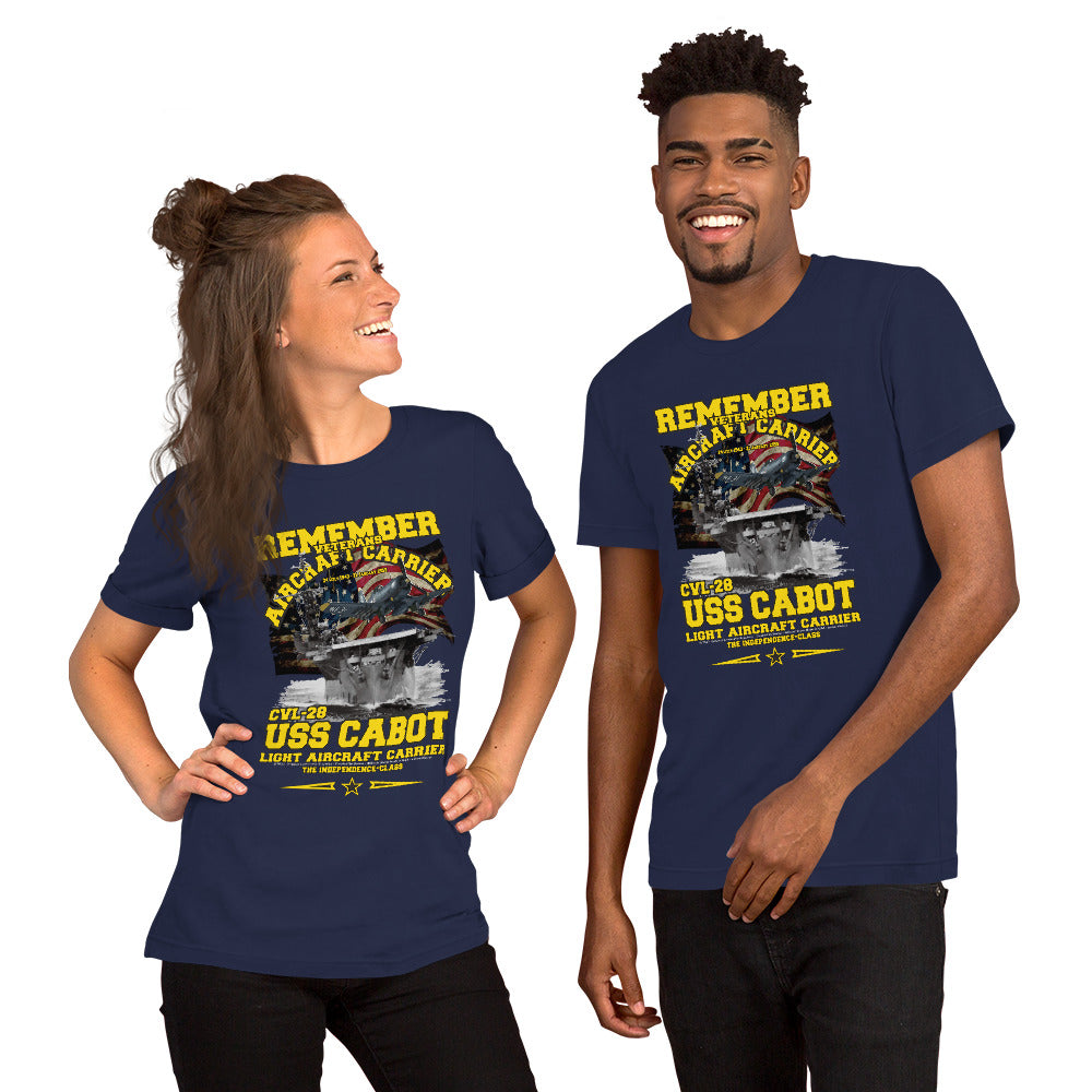 USS CABOT CVL-28 t-shirt, USS CABOT t-shirt, Aircraft Carrier Veterans Tee, Navy Veterans Tee,