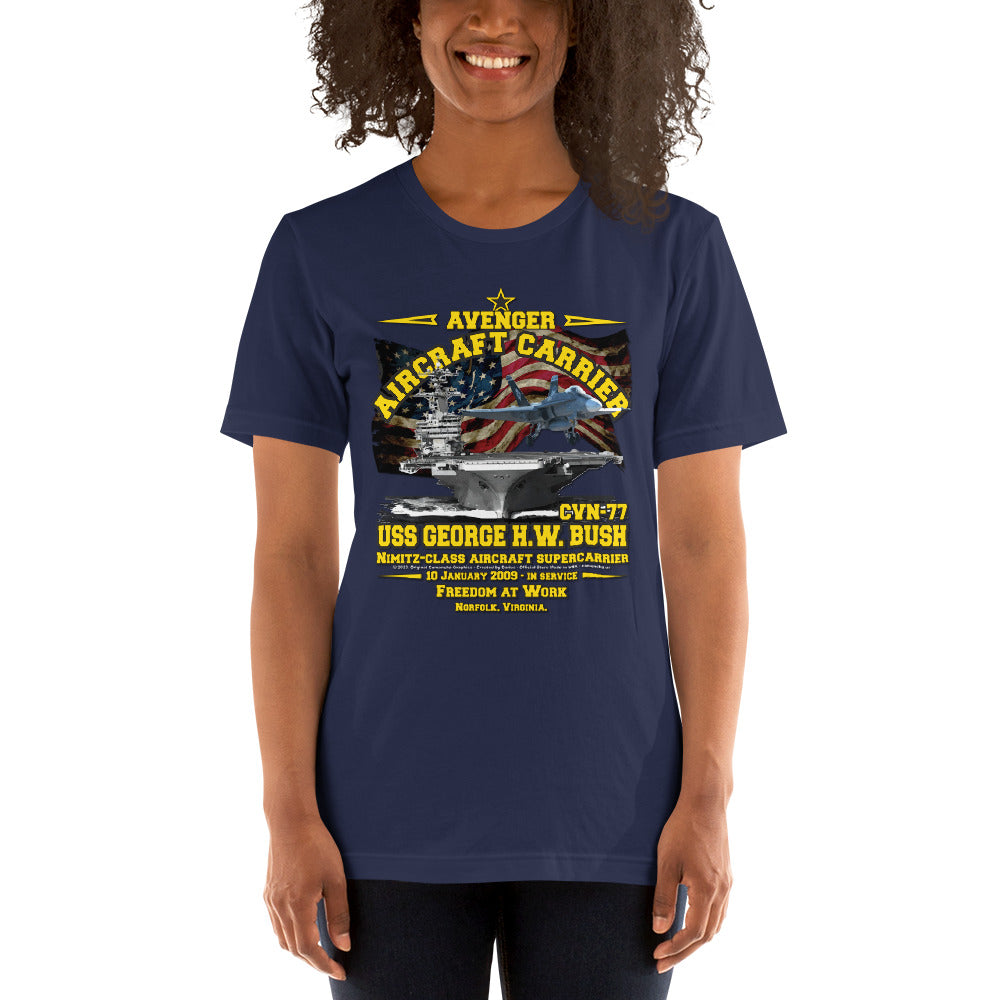 USS GEORGE BUSH t-shirt,USS GEORGE BUSH CVN-77 t-shirt,Aircraft Carrier Veterans Unisex t-shirt, Navy Veterans T-shirts,