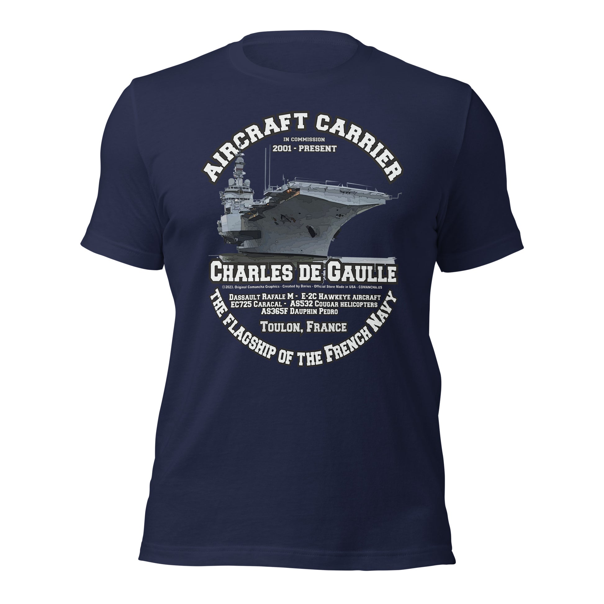 CHARLES DE GAULLE Ship t-shirt, French aircraft carrier T-SHIRT,CHARLES DE GAULLE Aircraft carrier t-shirt, CHARLES DE GAULLE French Navy t-shirt,