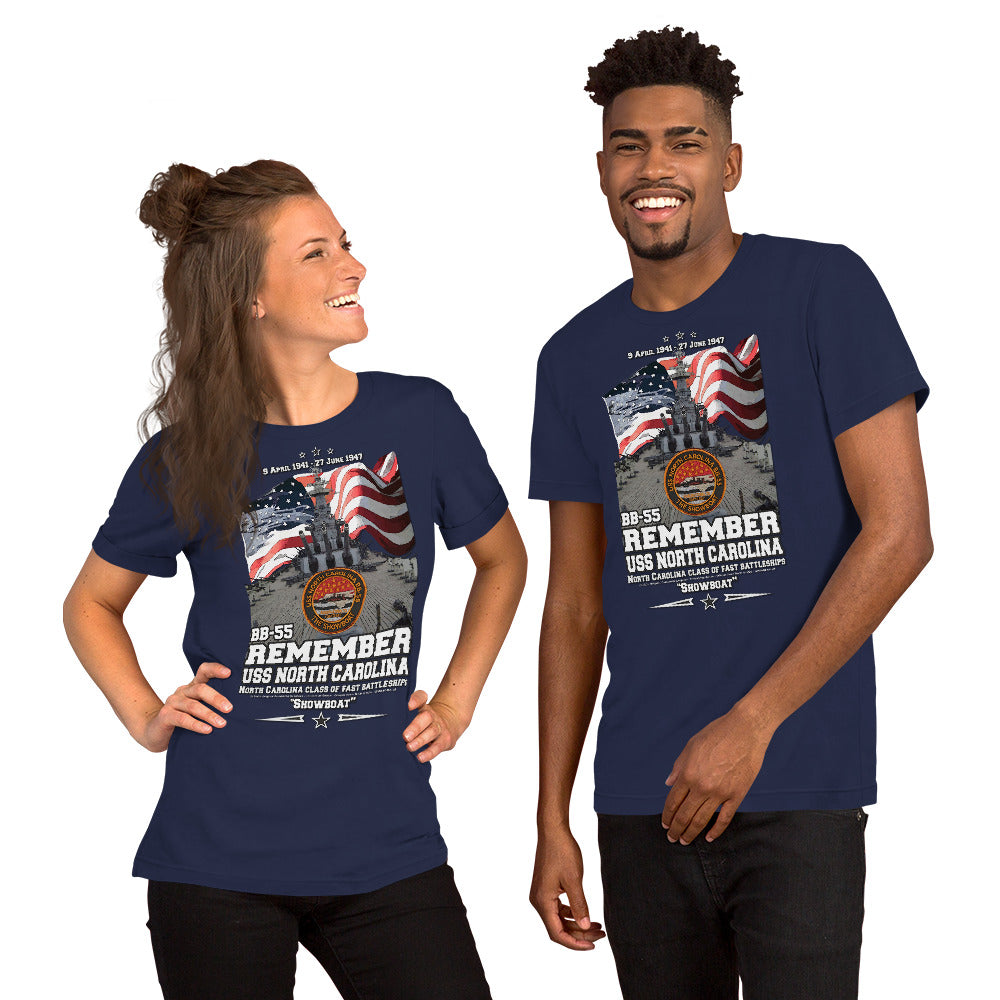 USS NORTH CAROLINA BB-55 t-shirt, US Navy Veterans T-shirt, US Navy Battleship T-shirt, USS NORTH CAROLINA Battleship T-shirt, Comancha Graphics,