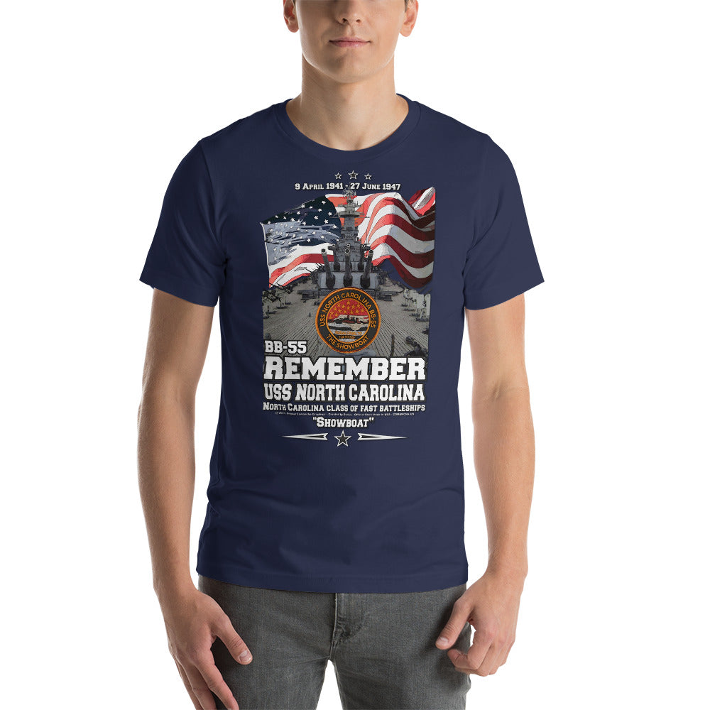 USS NORTH CAROLINA BB-55 t-shirt, US Navy Veterans T-shirt, US Navy Battleship T-shirt, USS NORTH CAROLINA Battleship T-shirt, Comancha Graphics,