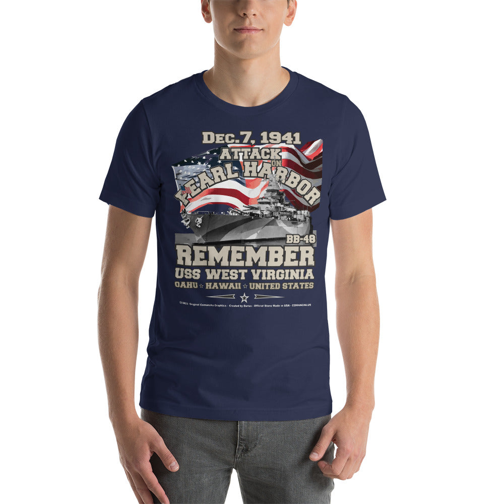 USS WEST VIRGINIA T-shirt, US Navy Submarine veterans tee, Navy Veterans tee, Comancha,BB-48 US Navy Battleship Veterans T-shirt, USS WEST VIRGINIA BB-48 T-shirt,